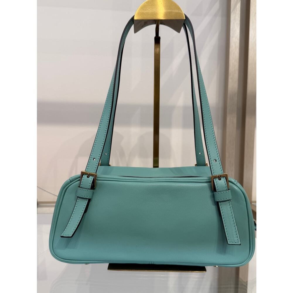Versace tag shoulder bag leather green NEW - Picture 5 of 8